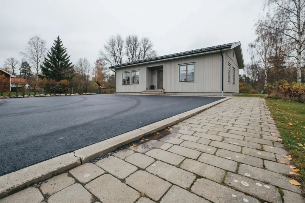 asfaltera uppfarten eller l gga marksten vad passar b st f r villa gare