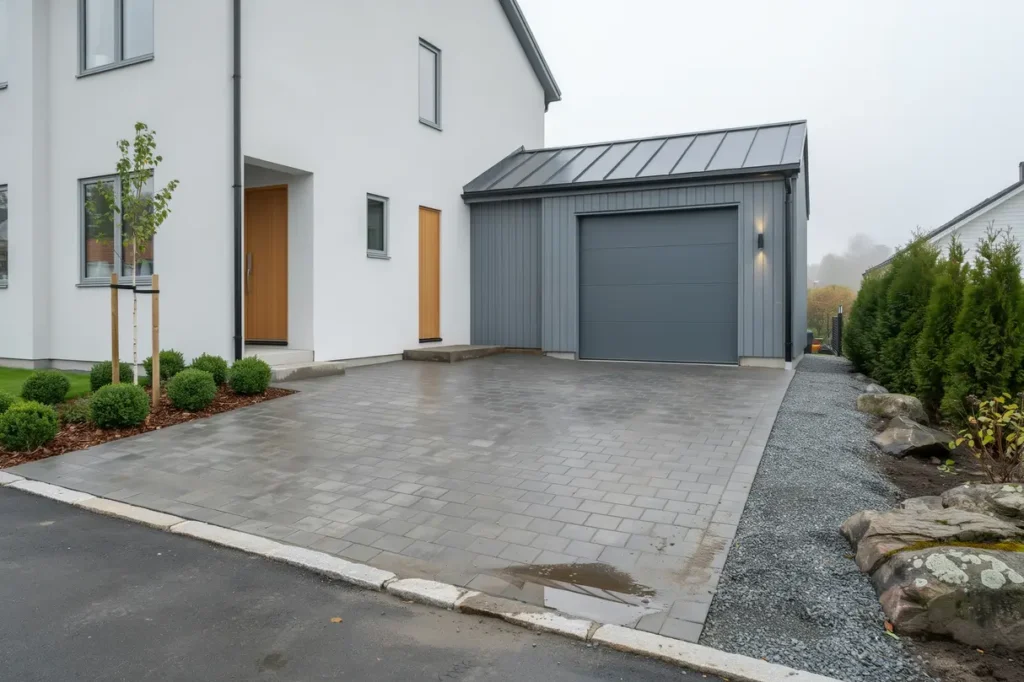 stenspr ckning och bergspr ngning f r garageinfart i norra f laden lund