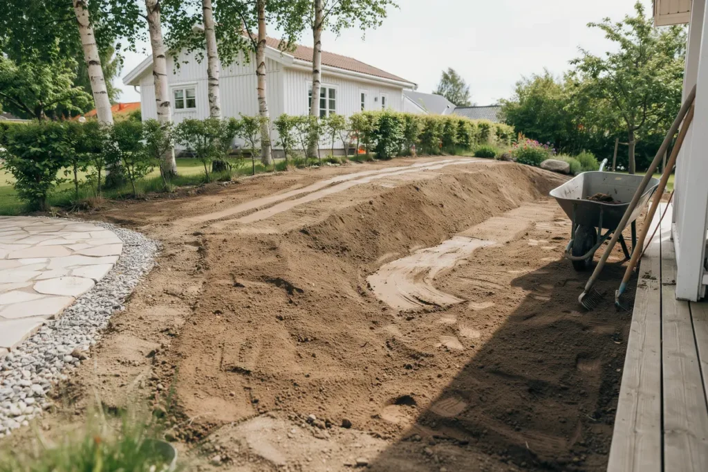 juli p tomten r tt markarbete f r ny gr smatta som klarar torka och sommarregn